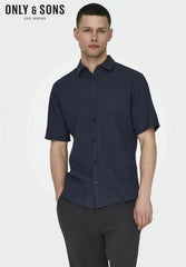 ONLY & SONS CAIDEN SHIRT NIGHT SKY SHORT SLEEVES - SMgarment's