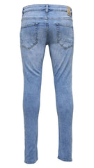 آنسپن بلیو واشڈ ڈی سی سی نوس سلم ٹیپرڈ فٹ جینز مردوں کے لیے