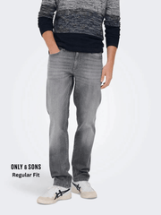 ONLY & SONS Mid Waist Regular Fit Jeans - Smgarment's