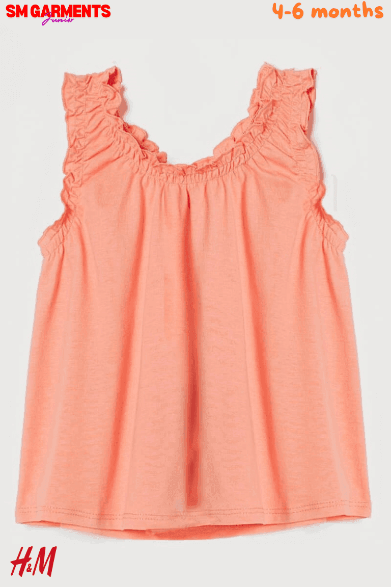 ORANGE PLAIN COTTON VEST TOP - SMgarment's