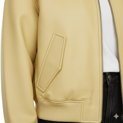 Oversized Harrington Leather Jacket - Smgarment's