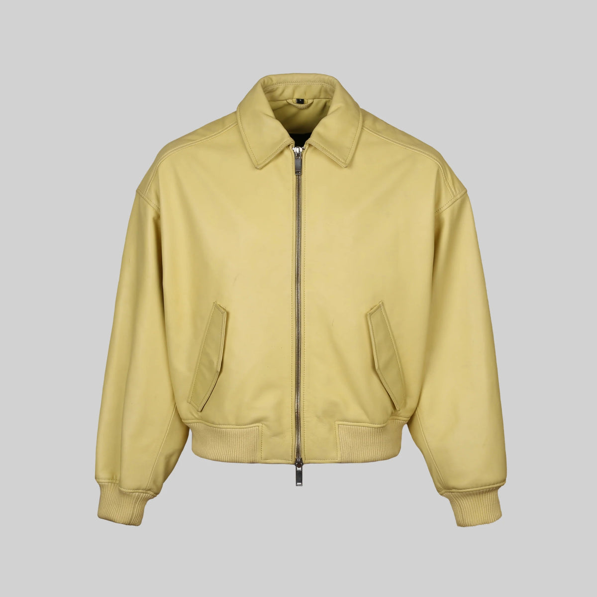 Oversized Harrington Leather Jacket - Smgarment's