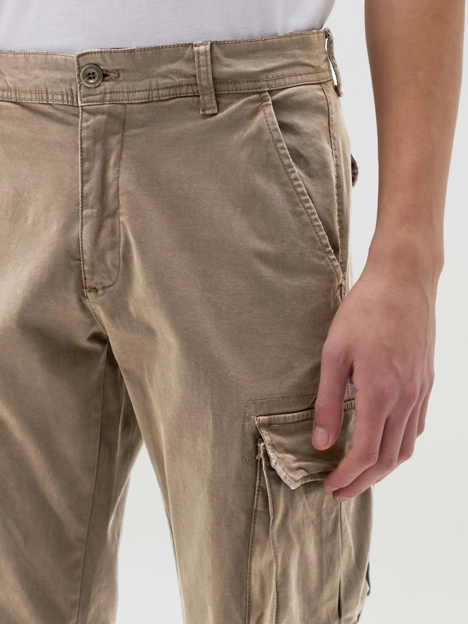 OVS Stretch Cotton Twill Cargo Trousers - SMgarment's