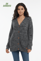 Oxmo Knit Cardigan 'Philemona' in Grey - Smgarment's