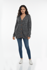 Oxmo Knit Cardigan 'Philemona' in Grey - Smgarment's