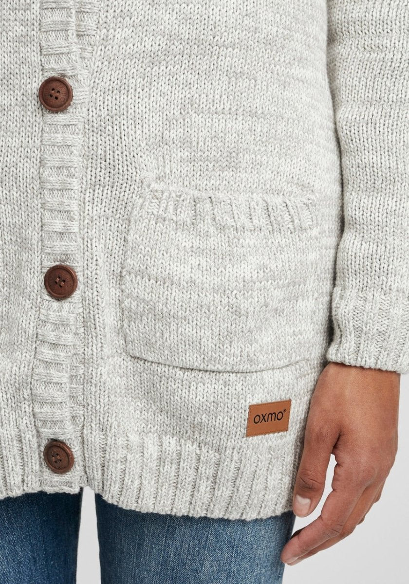 OXMO Knit Cardigan Philemona in Light Grey - Smgarment's