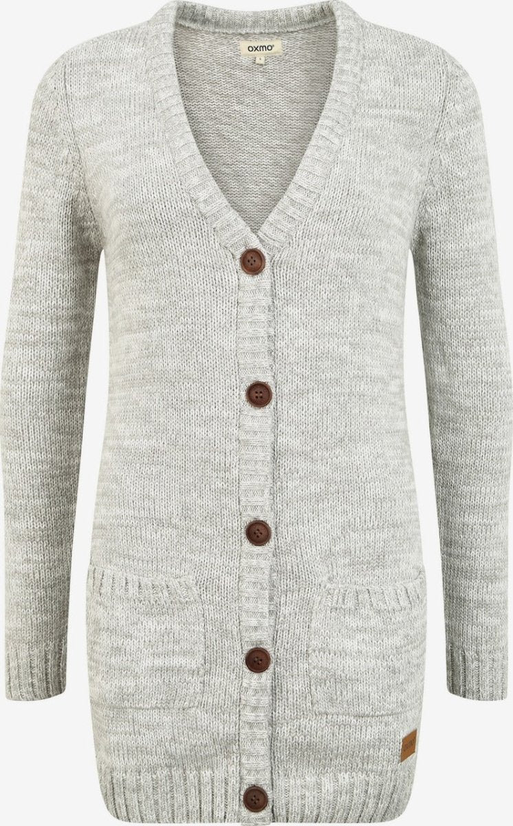 OXMO Knit Cardigan Philemona in Light Grey - Smgarment's