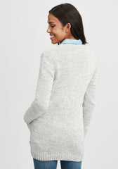 OXMO Knit Cardigan Philemona in Light Grey - Smgarment's