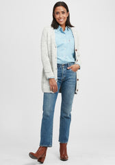 OXMO Knit Cardigan Philemona in Light Grey - Smgarment's