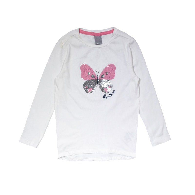 PEPCO LITTLE KIDS Long Sleeves Butterfly T-Shirt - Smgarment's