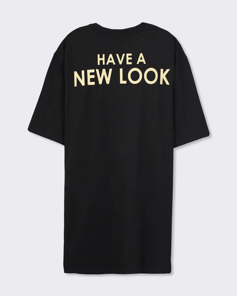 PIAZZA ITALIA Loose Fit Cotton T-Shirt with Prints - Black - Smgarment's