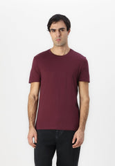 PIER ONE Classic Crew Neck Tee Deep Maroon - Smgarment's