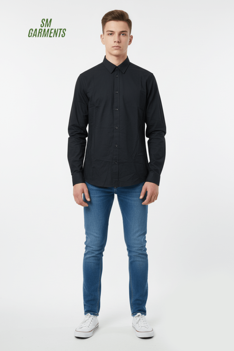 PIER ONE MENS BASIC BLACK SHIRT - Smgarment's