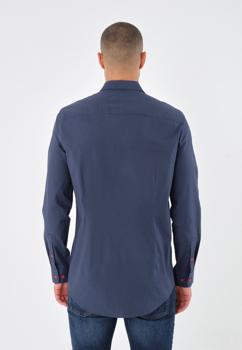 PIER ONE MENS BASIC DARK BLUE SHIRT - Smgarment's