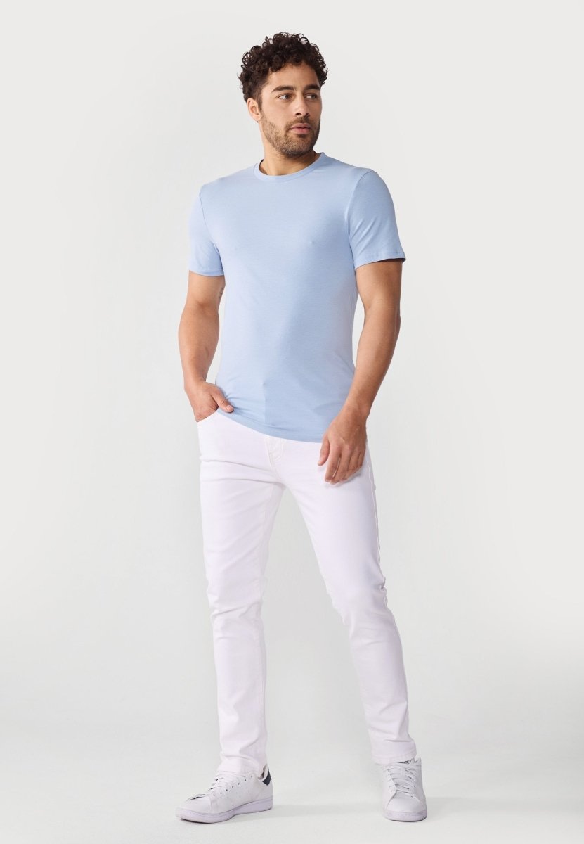 PIER ONE Men's BLUE FOG Slim Fit Crew Neck T-Shirt - Smgarment's