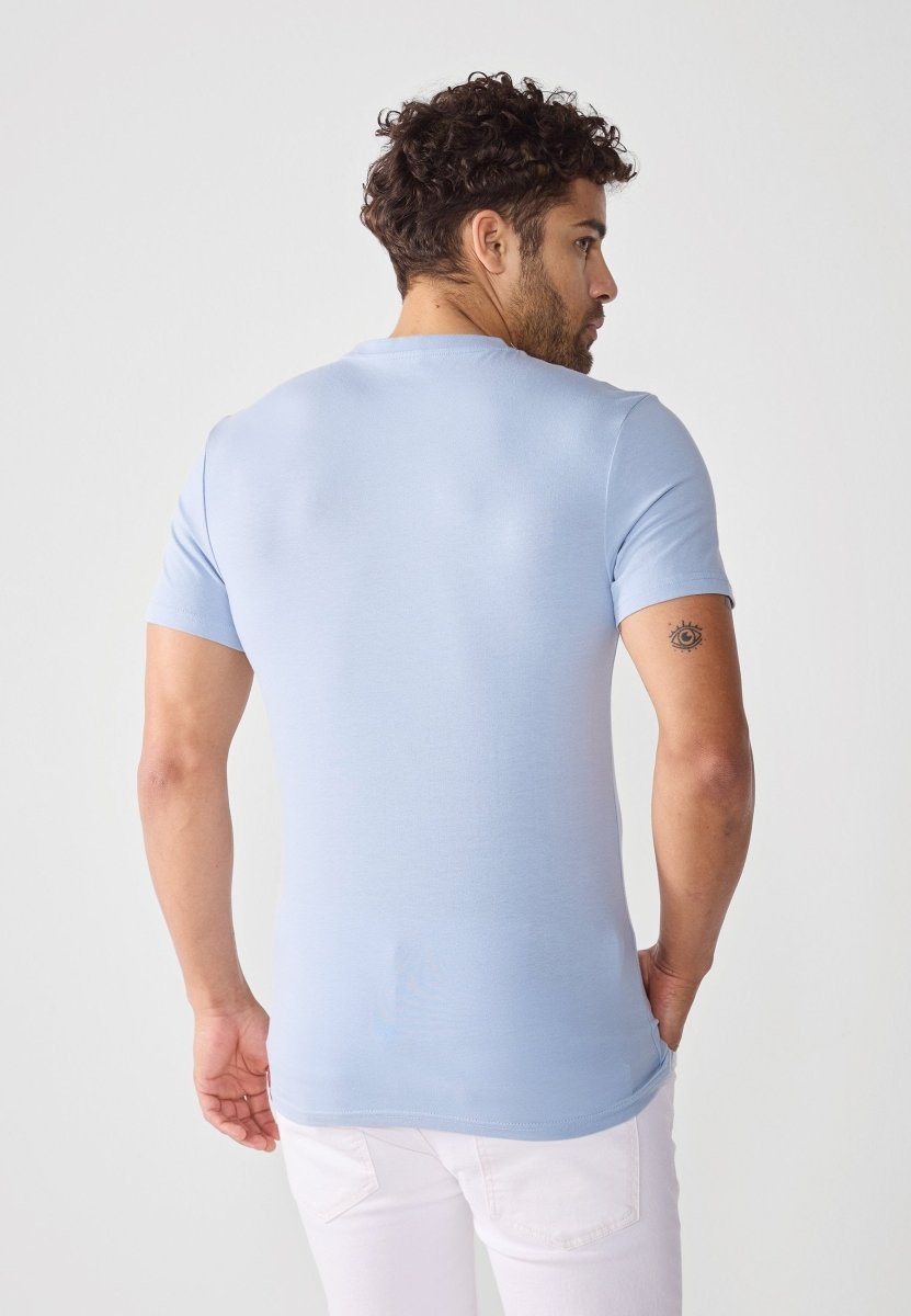 PIER ONE Men's BLUE FOG Slim Fit Crew Neck T-Shirt - Smgarment's