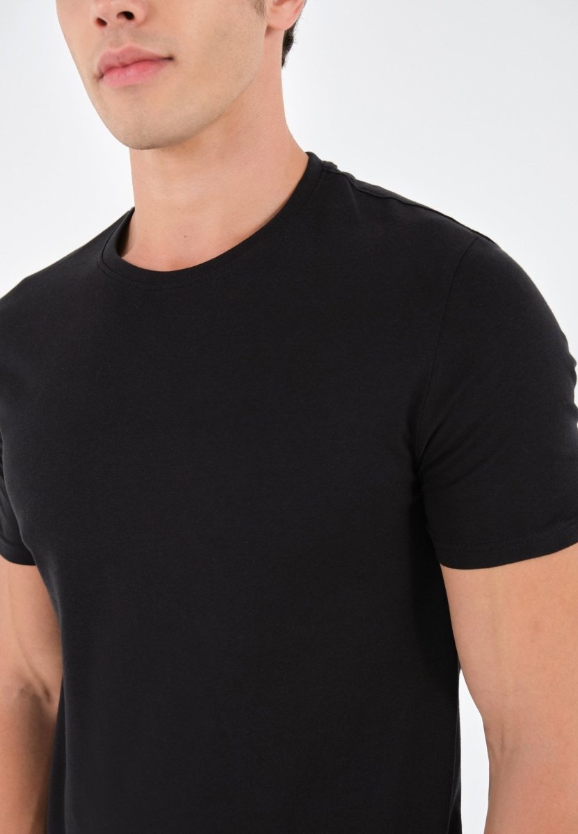PIER ONE Men's Classic Black Crew Neck T-Shirt - Smgarment's