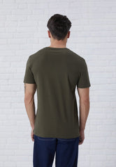 PIER ONE Men's Dark Olive Green Classic Crew Neck T-Shirt - Smgarment's