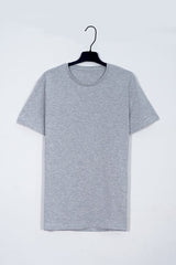 PIER ONE Men's Heather Grey Cotton Crew Neck T-Shirt - Smgarment's