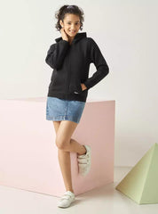 Plain Zip Hoodie with Kangaroo Pockets - SMgarment's