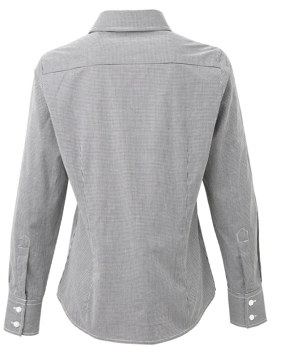 Premier Women's Long Sleeve Gingham Microcheck Shirt - Smgarment's