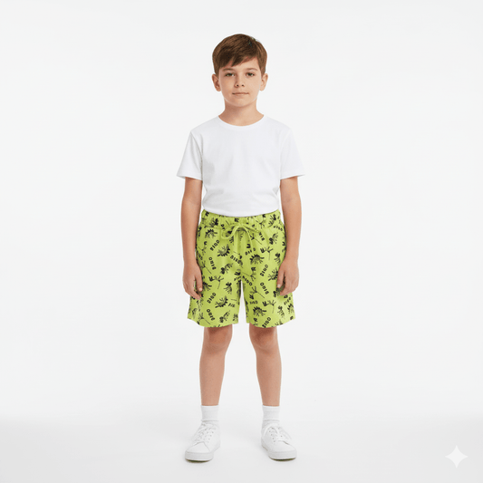 Prenatal Boys Green All Over Dino Shorts - Smgarment's