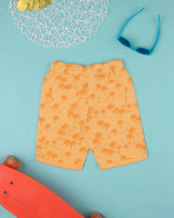 Prenatal Children's orange bermuda shorts with palm trees for boys - Smgarment's