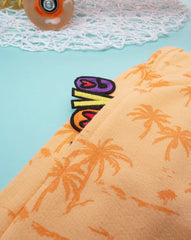 Prenatal Children's orange bermuda shorts with palm trees for boys - Smgarment's