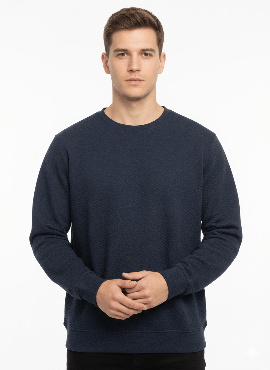 PULL&BEAR MENS TEXTURED Round Neck Sweatshirt - Smgarment's