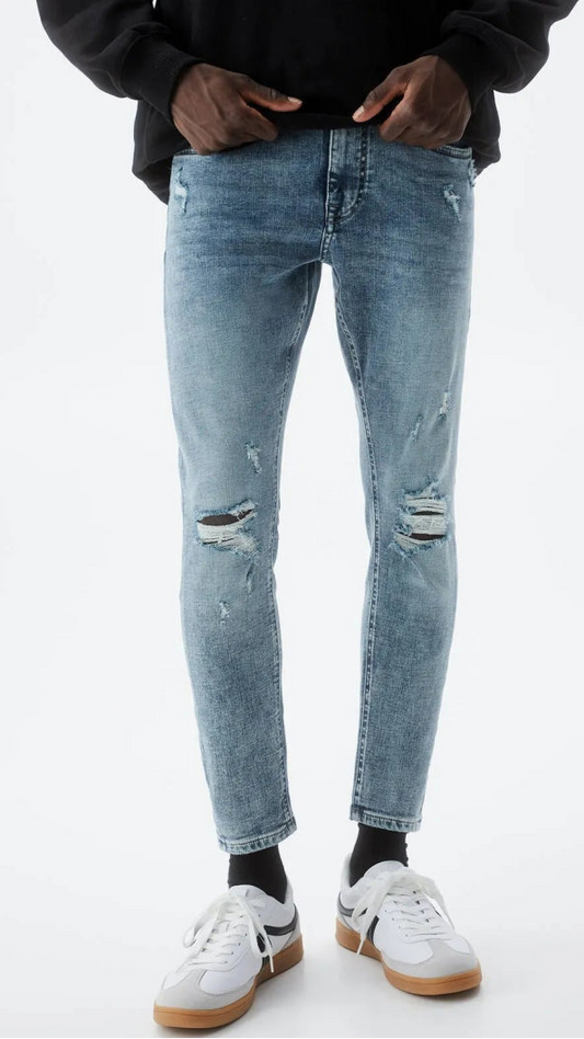 PULL&BEAR Ripped Super Skinny Jeans