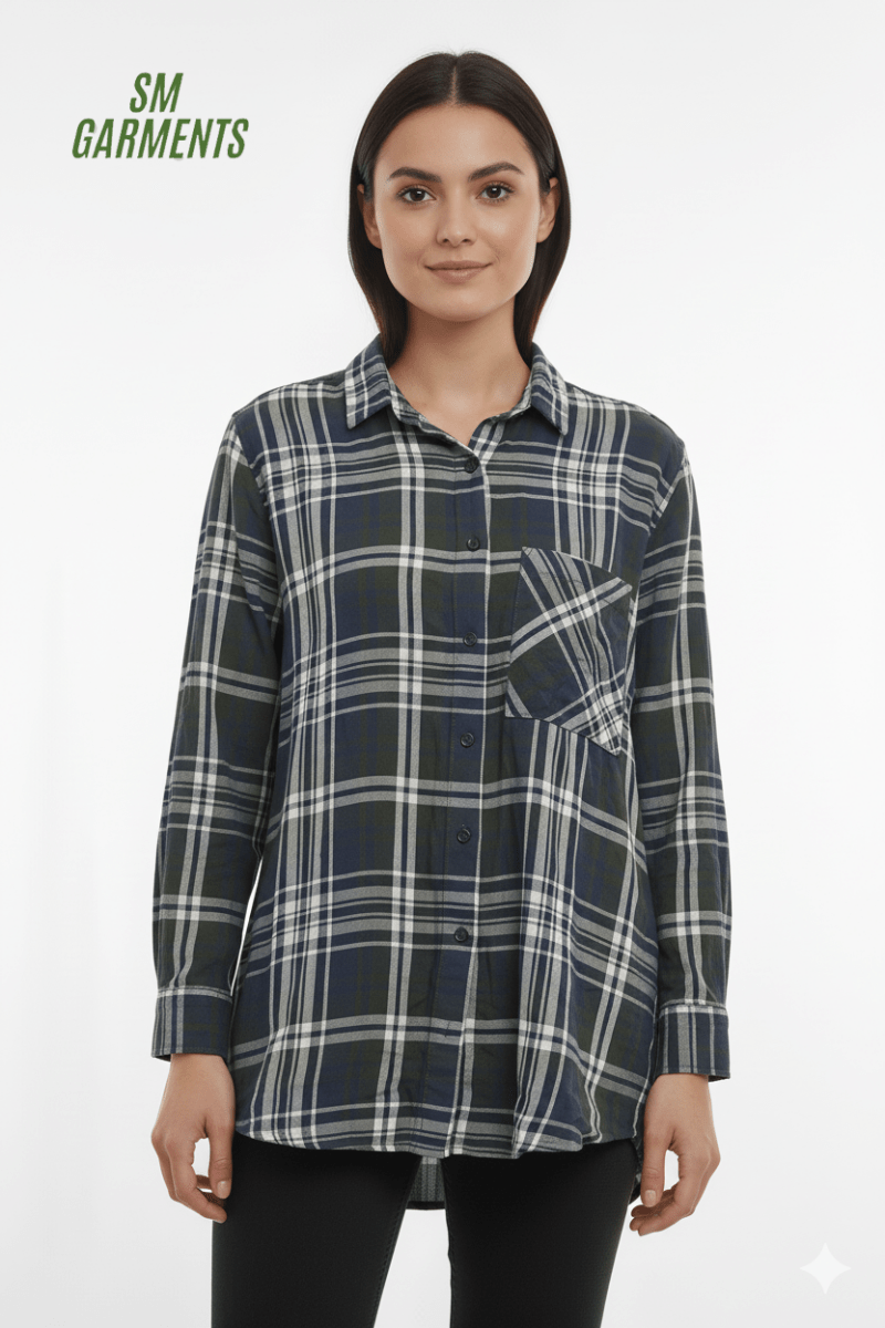 PULL&BEAR WOMENS CHECKERED SHIRT - Smgarment's