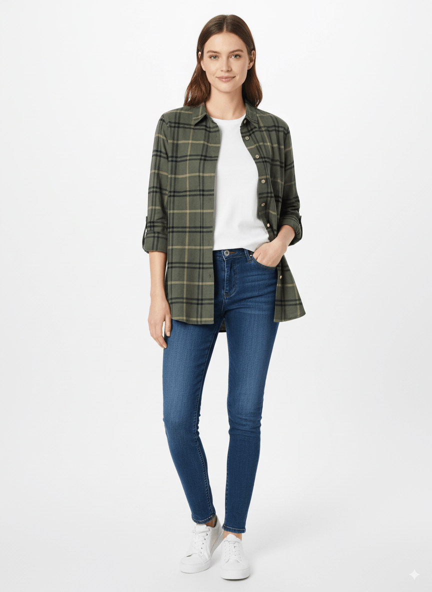 PULP & CURVE WOMENS CHECK SHIRT - Smgarment's