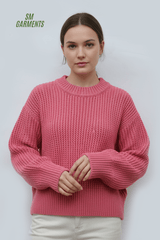 QR OAKRIDGE Womens Chunky Crew Knit - Smgarment's