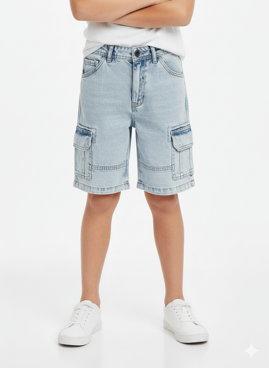 RES BOYS DENIM CARGO SHORTS - Smgarment's