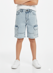RES BOYS DENIM CARGO SHORTS - Smgarment's