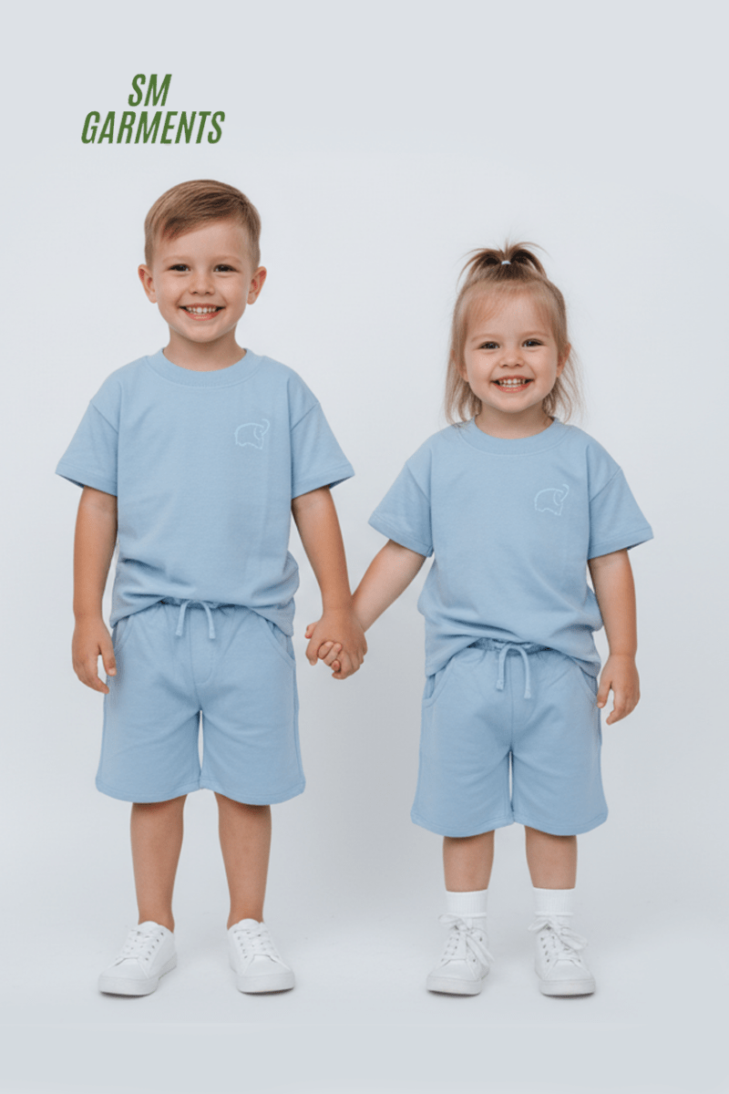 RESERVED Kids Elephant Emblem Tee & Shorts Loungewear Set - Smgarment's