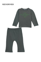 RESERVED KIDS Killary Harbour Long Sleeve Top & Pants Set – Dark Grey Green - Smgarment's