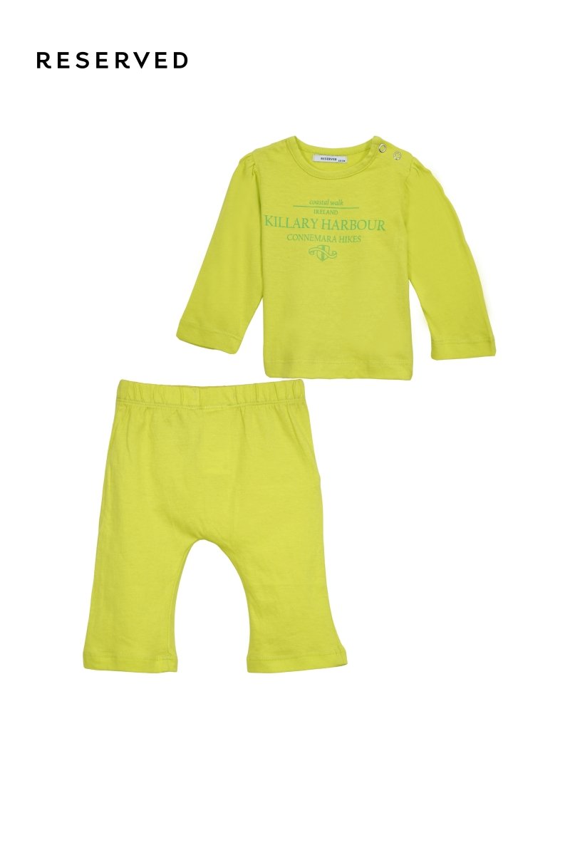 RESERVED KIDS Killary Harbour Long Sleeve Top & Pants Set – Lime Green - Smgarment's