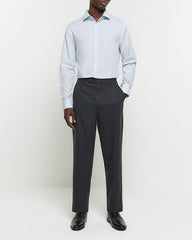 RIVER ISLAND Blue Slim Fit Long Sleeve Smart Shirt - SMgarment's