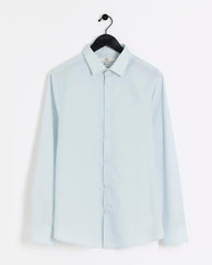 RIVER ISLAND Blue Slim Fit Long Sleeve Smart Shirt - SMgarment's
