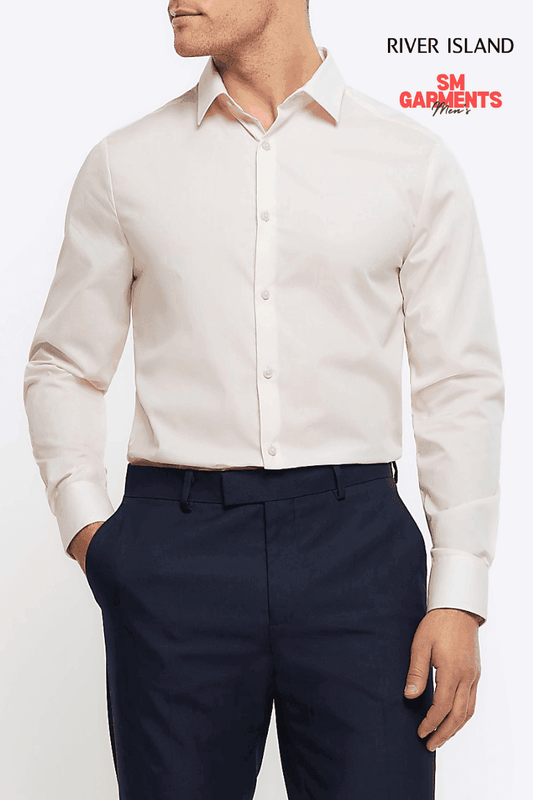 RIVER ISLAND Pink Slim Fit Long Sleeve Smart Shirt - SMgarment's