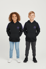 ROAD WEAR KIDS BLACK AND PURPLE PRINTED HOODIE - Smgarment's