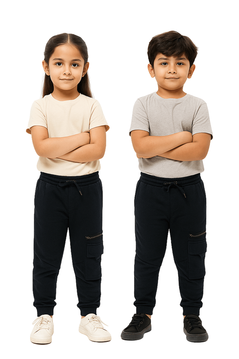 ROAD WEAR KIDS BLACK CARGO TROUSER - Smgarment's