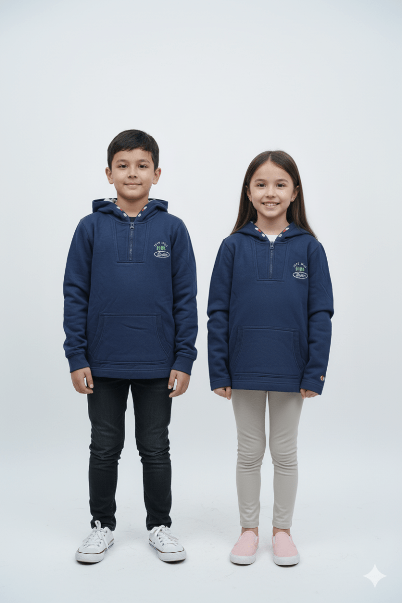 ROAD WEAR KIDS HALF ZIPPER HOODIE - Smgarment's