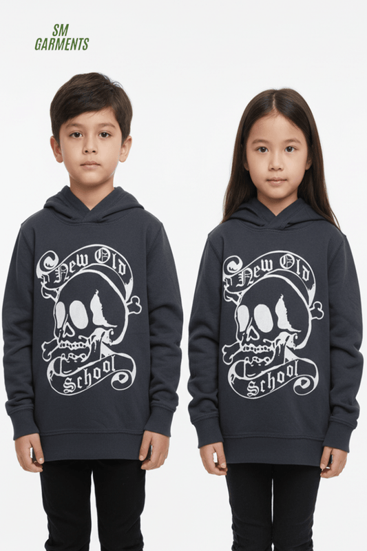 ROAD WEAR KIDS PRINTED HOODIE (BLACK) - Smgarment's