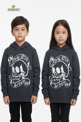 ROAD WEAR KIDS PRINTED HOODIE (BLACK) - Smgarment's