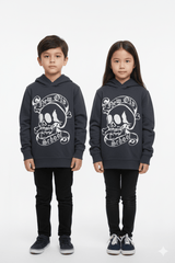 ROAD WEAR KIDS PRINTED HOODIE (BLACK) - Smgarment's
