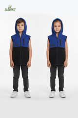 ROAD WEAR KIDS SLEEVE LESS ZIPPER WITH HOOD - Smgarment's