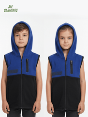 ROAD WEAR KIDS SLEEVE LESS ZIPPER WITH HOOD - Smgarment's