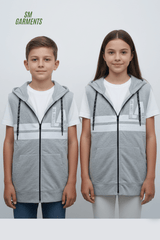 ROAD WEAR KIDS SLEEVE LESS ZIPPER WITH HOOD - Smgarment's